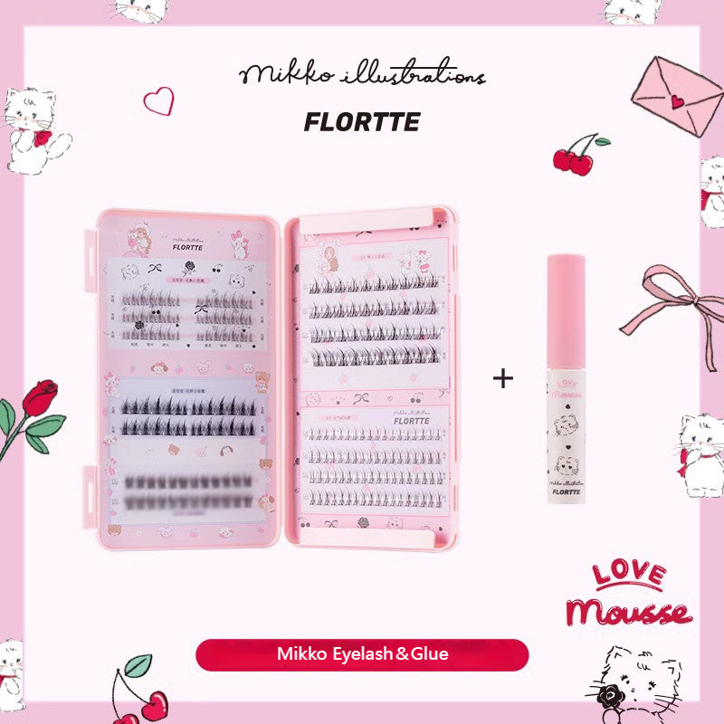 Mikko False Eyelashes(5 types 242 pieces＆Free Eyelash Curler)