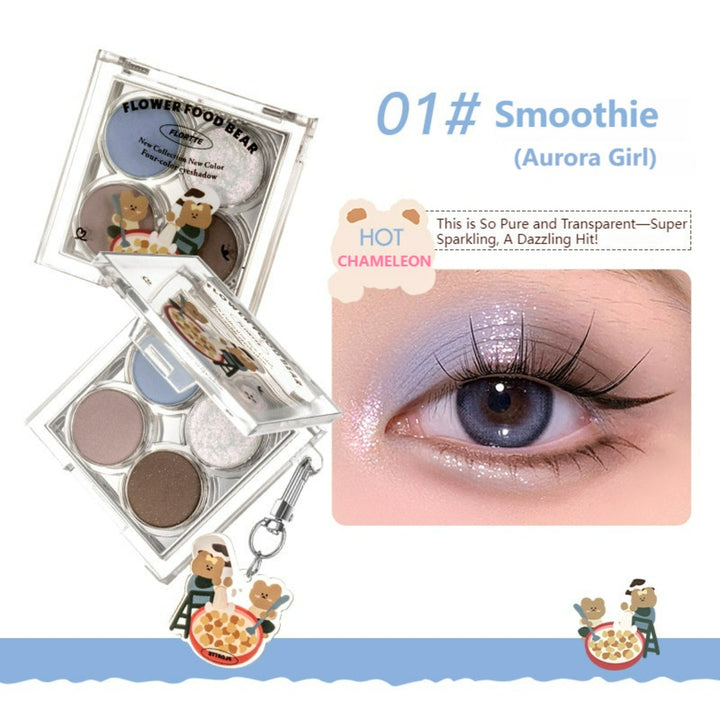 Flower Food Bear Four-Color Eyeshadow