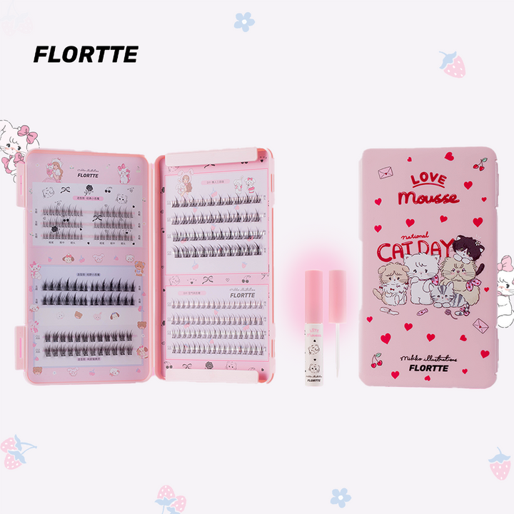 Mikko False Eyelashes(5 types 242 pieces＆Free Eyelash Curler)