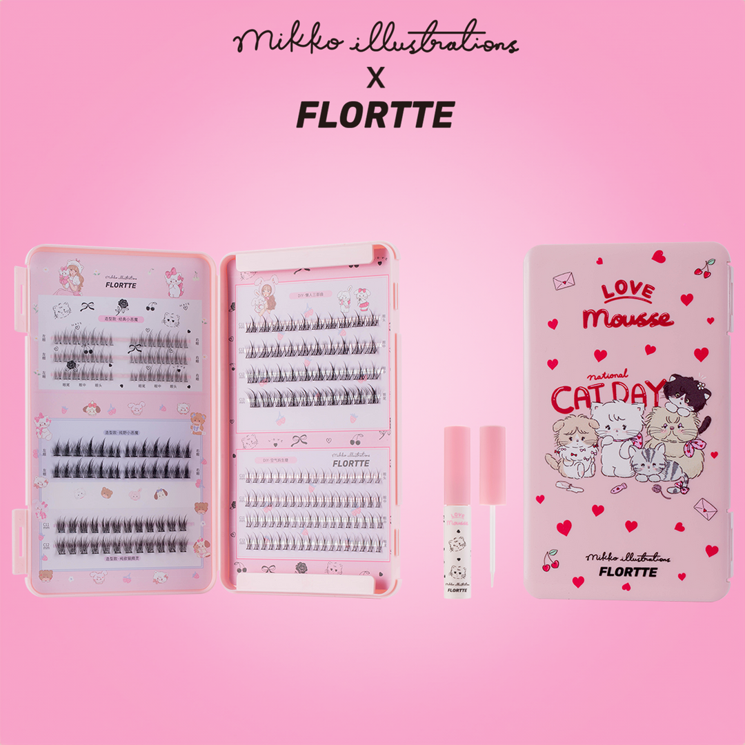 Mikko False Eyelashes(5 types 242 pieces＆Free Eyelash Curler)