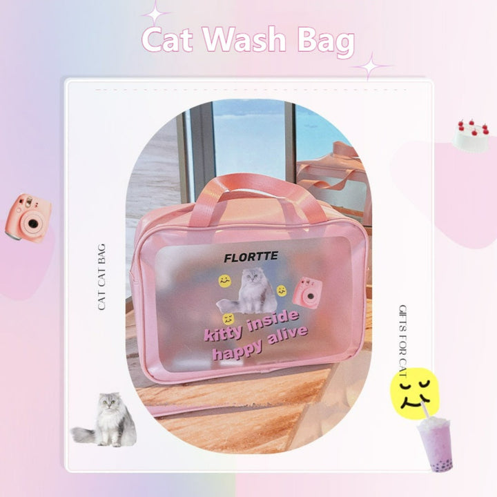 Cute Girl Cute Cat Peripheral Storage Bag & Canvas Bag & Wash Bag