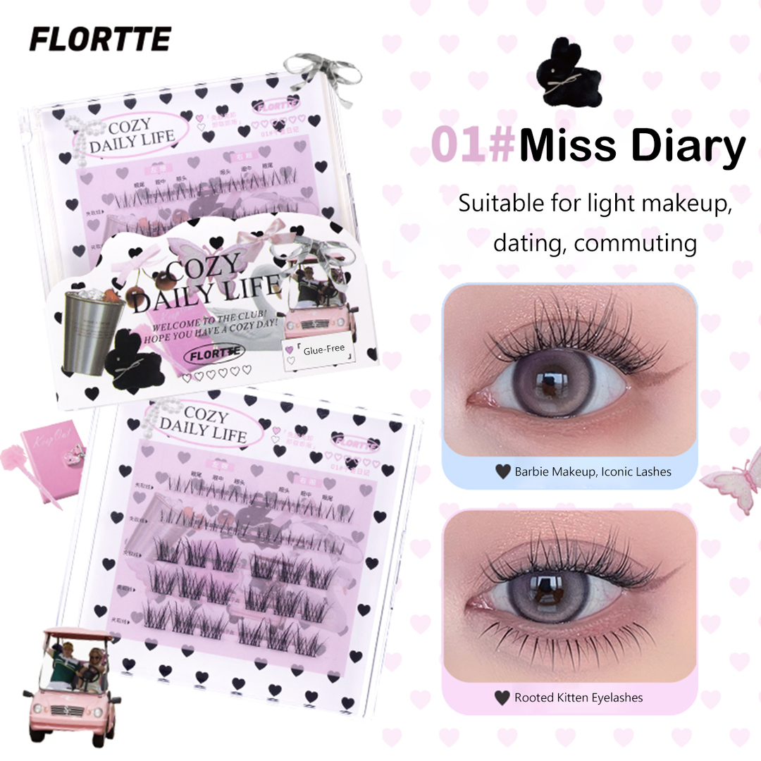 【NEW】Segmented Self-Adhesive Glue-Free False Eyelash（Free Eyelash Curler）