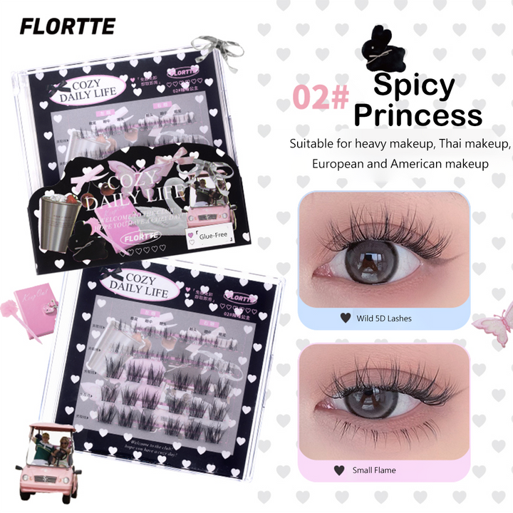 【NEW】Segmented Self-Adhesive Glue-Free False Eyelash（Free Eyelash Curler）